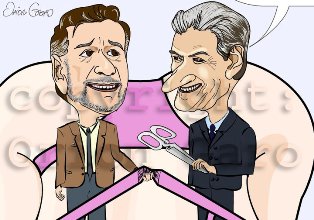 Karikature: Berisha - Pango ; Inagurimi i Radhes