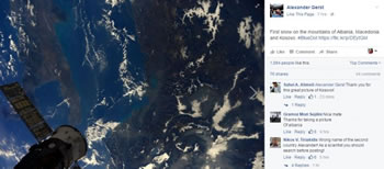 Astronauti gjerman, foto te maleve te Shqiperise nga hapesira