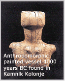 Anthropomorphic painted vessel 4000 years BC found in Kamnik Kolonje